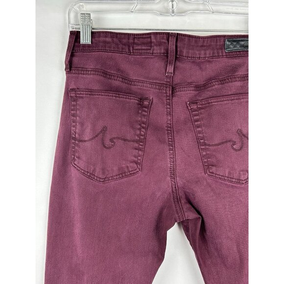 Adriano Goldschmied Jeans Womens 28R Maroon The Farrah Skinny High Rise - Picture 10 of 16